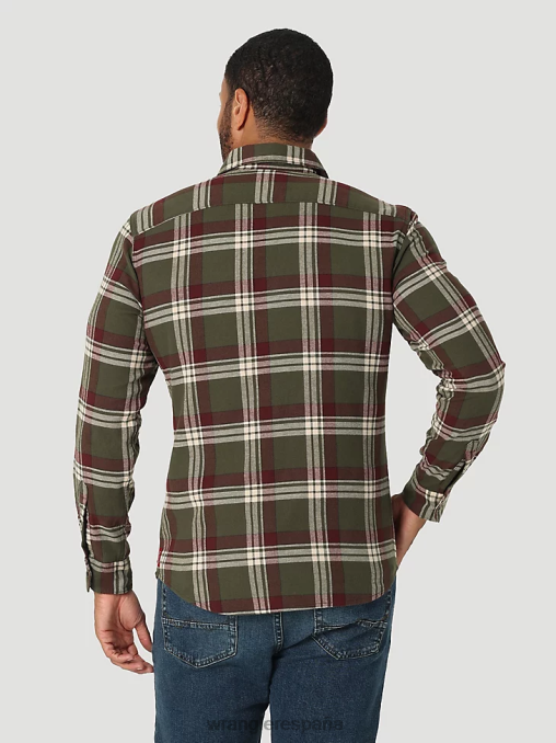 Wrangler ropa noche del bosque (112325082) hombres camisa de franela con nube que se puede estirar libremente BDR0J385