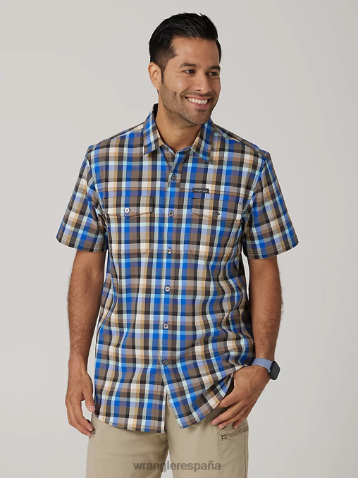 Wrangler ropa playa de amatista (112336151) hombres camisa de campamento de manga corta a cuadros ecológica BDR0J400