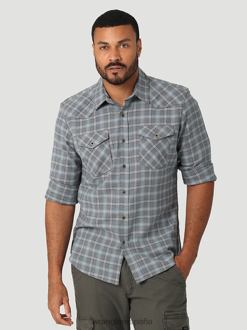 Wrangler ropa plomo (112324446) hombres camisa de franela con nube que se puede estirar libremente BDR0J386