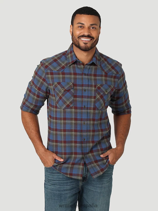 Wrangler ropa verdadera marina (112324441) hombres camisa de franela con nube que se puede estirar libremente BDR0J383