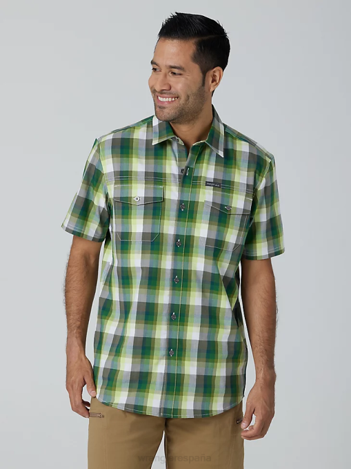 ropa bosque de amatista (112336161) hombres Wrangler camisa de campamento de manga corta a cuadros ecológica BDR0J399
