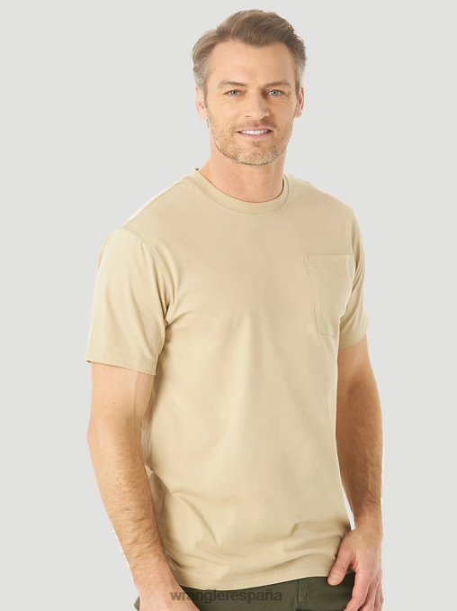 Wrangler ropa caqui (3w701kh) hombres Camiseta de rendimiento de manga corta con 1 bolsillo Riggs Workwear BDR0J278