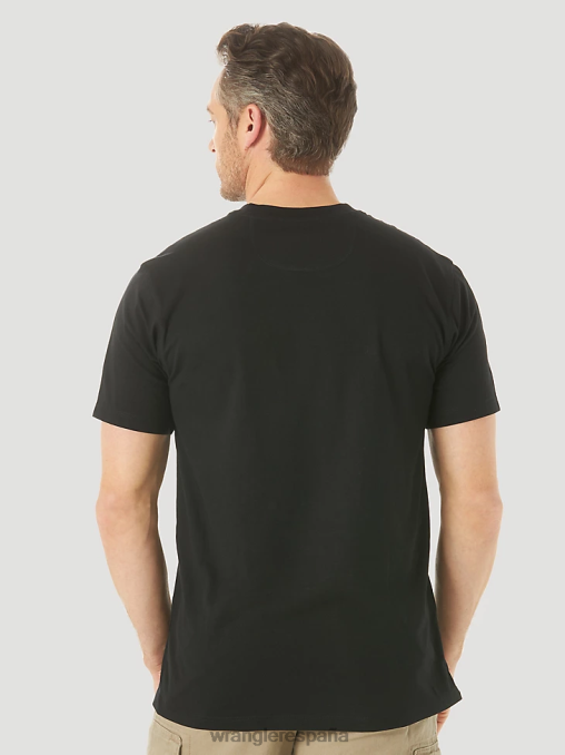 Wrangler ropa negro (3w701bk) hombres Camiseta de rendimiento de manga corta con 1 bolsillo Riggs Workwear BDR0J277