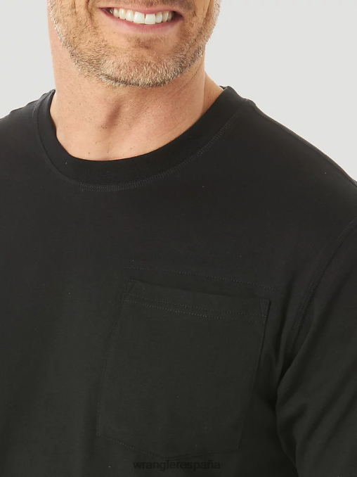 Wrangler ropa negro (3w701bk) hombres Camiseta de rendimiento de manga corta con 1 bolsillo Riggs Workwear BDR0J277