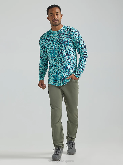 ropa burdeos (3w710bg) hombres Wrangler Camiseta de manga larga con bolsillo Riggs Workwear BDR0J274