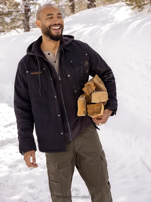 Wrangler ropa azul marino oscuro (3w195nv) hombres Ropa de trabajo Riggs, chaqueta tipo camisa de trabajo con forro polar y capas resistentes BDR0J472