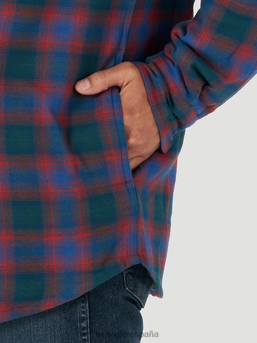 Wrangler ropa azul/rojo (zheepab) hombres Authentics chaqueta estilo camisa de franela acolchada BDR0J392