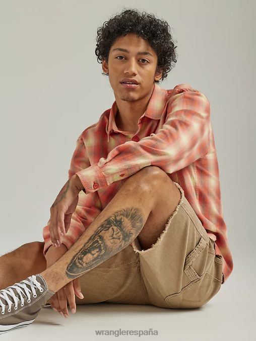 Wrangler ropa azul (zheepao) hombres Authentics chaqueta estilo camisa de franela acolchada BDR0J391