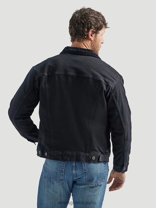 Wrangler ropa negro (112323851) hombres chaqueta vaquera con forro de sherpa BDR0J615