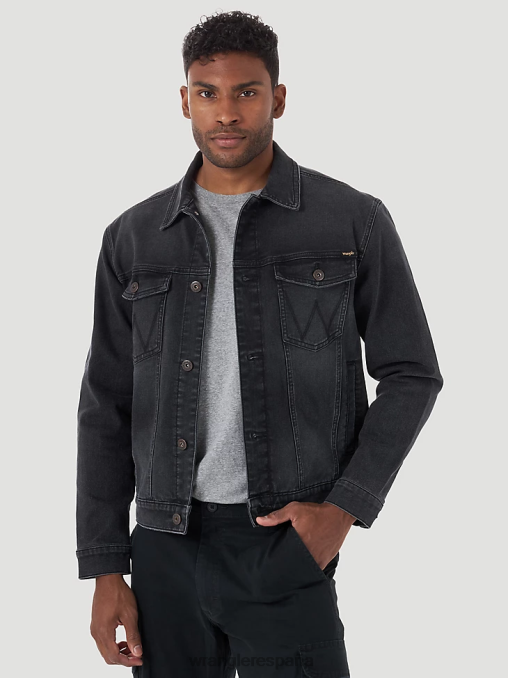Wrangler ropa negro (mtjdabk) hombres chaqueta estilo camionero de mezclilla clásica BDR0J613