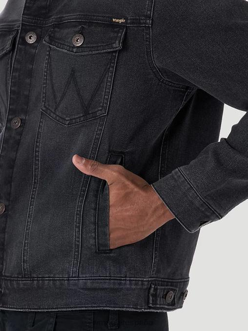 Wrangler ropa negro (mtjdabk) hombres chaqueta estilo camionero de mezclilla clásica BDR0J613