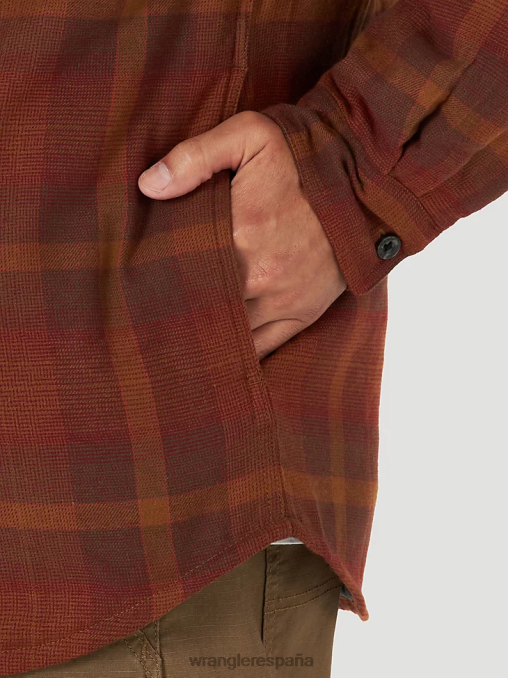 Wrangler ropa rojo (zheepae) hombres Authentics chaqueta estilo camisa de franela acolchada BDR0J393