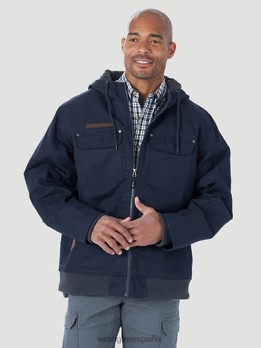 Wrangler ropa azul marino oscuro (3w193nv) hombres Ropa de trabajo Riggs chaqueta de trabajo de lona con aislamiento de capas resistentes BDR0J658