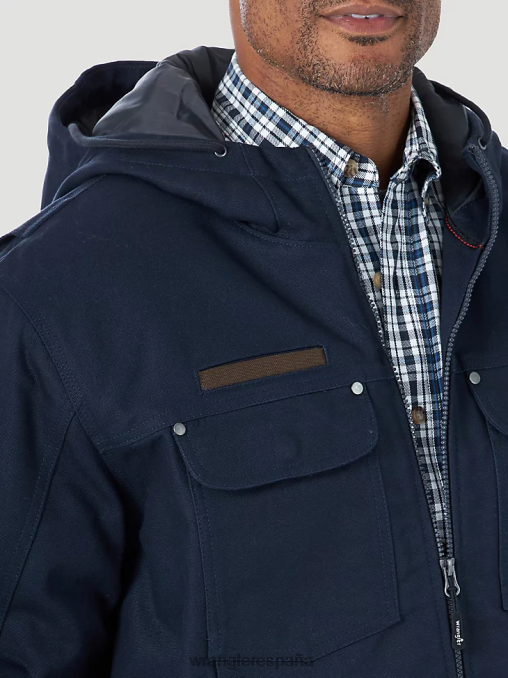 Wrangler ropa azul marino oscuro (3w193nv) hombres Ropa de trabajo Riggs chaqueta de trabajo de lona con aislamiento de capas resistentes BDR0J658