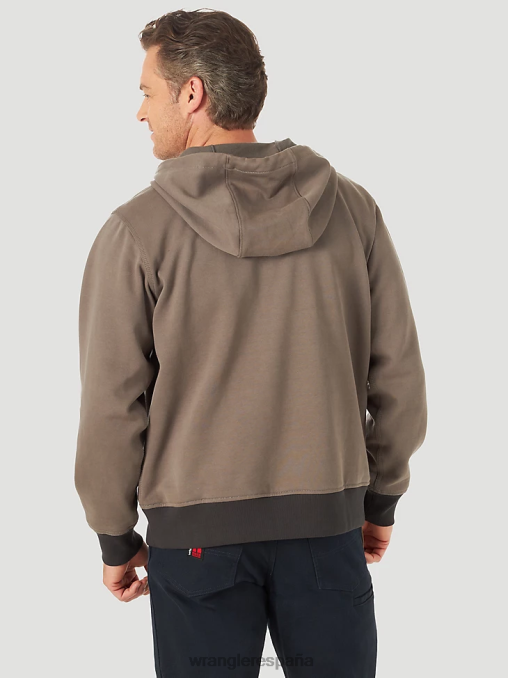 Wrangler ropa gris granito (3w196gy) hombres Riggs Workwear sudadera con capucha de trabajo con cremallera completa y capas resistentes BDR0J508