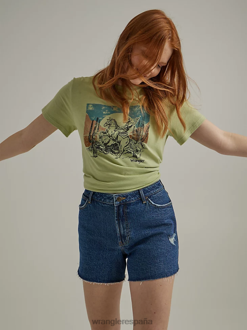 Wrangler ropa Malibú (112334704) mujer shorts de talle alto hasta la mitad del muslo BDR0J828