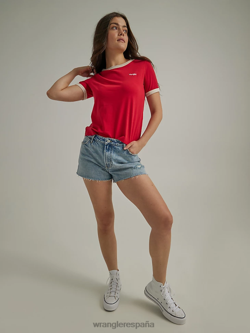 Wrangler ropa flor silvestre (112335761) mujer shorts vintage de tiro alto con cortes BDR0J837