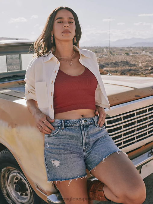 Wrangler ropa florecer (112333478) mujer shorts de talle alto hasta la mitad del muslo BDR0J826