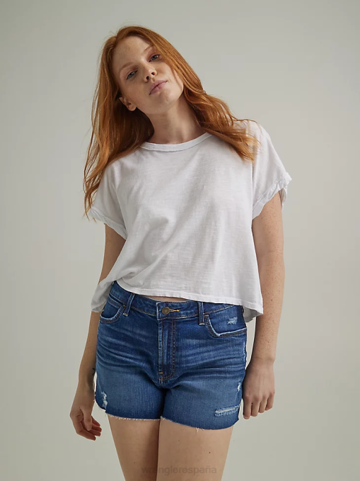 ropa carmesí (112327628) mujer Wrangler shorts vintage de tiro alto con cortes BDR0J832