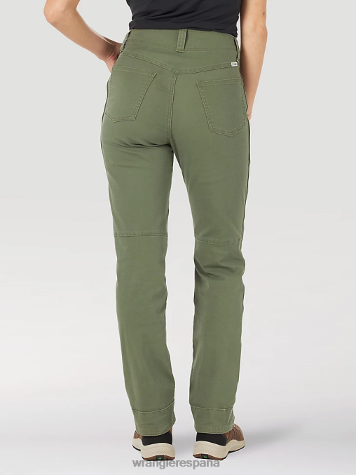 Wrangler ropa oliva (la825ov) mujer atg por pantalón de lona BDR0J812
