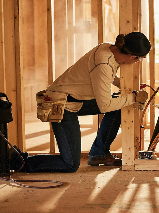 ropa panaderosville (frac9bf) mujer Wrangler Vaqueros de trabajo estilo bota Mae retro resistentes al fuego BDR0J803