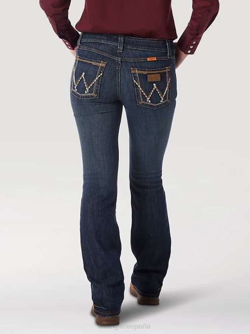 ropa panaderosville (frac9bf) mujer Wrangler Vaqueros de trabajo estilo bota Mae retro resistentes al fuego BDR0J803