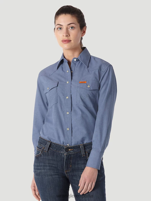 Wrangler ropa azul (frlw11b) mujer fr resistente al fuego manga larga sólido BDR0J892