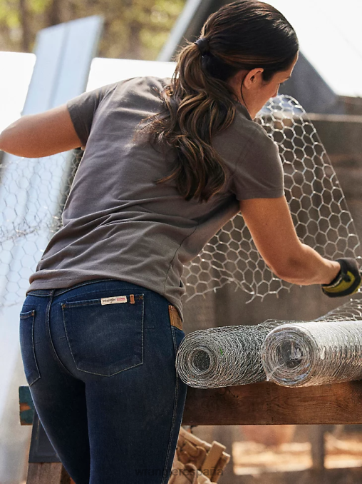 Wrangler ropa carbón (3wf70ch) mujer Camiseta de rendimiento de manga corta Riggs Workwear BDR0J877