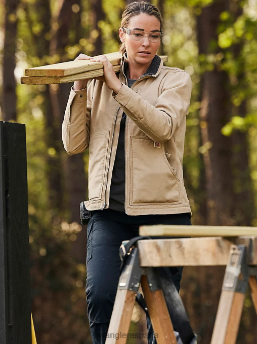Wrangler ropa caqui dorado (112318477) mujer Chaqueta de lona con forro de sherpa Riggs Hard Layers BDR0J863