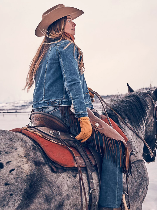 Wrangler ropa mezclilla (lwj320d) mujer chaqueta estilo western retro con forro de sherpa BDR0J869