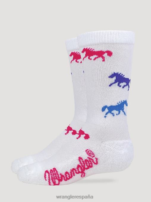 Wrangler accesorios blanco (112351605) chicas calcetines ultra-dri para niños horses crew BDR0J1060