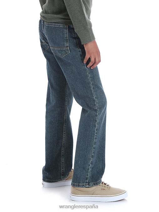 Wrangler ropa mezclilla bañada por el sol (5schws2) Niños jeans de corte recto clásico cinco estrellas (husky) BDR0J971