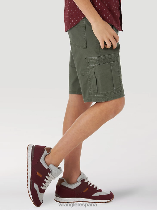 Wrangler ropa oliva (4rmhwoh) Niños pantalón corto cargo flexible y cómodo BDR0J996