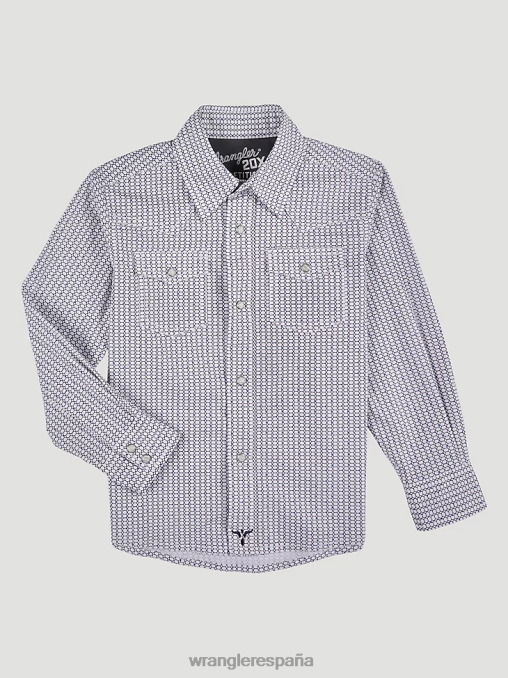 Wrangler ropa panal morado (112327787) Niños Camisa con estampado occidental a presión 20x Advanced Comfort BDR0J994